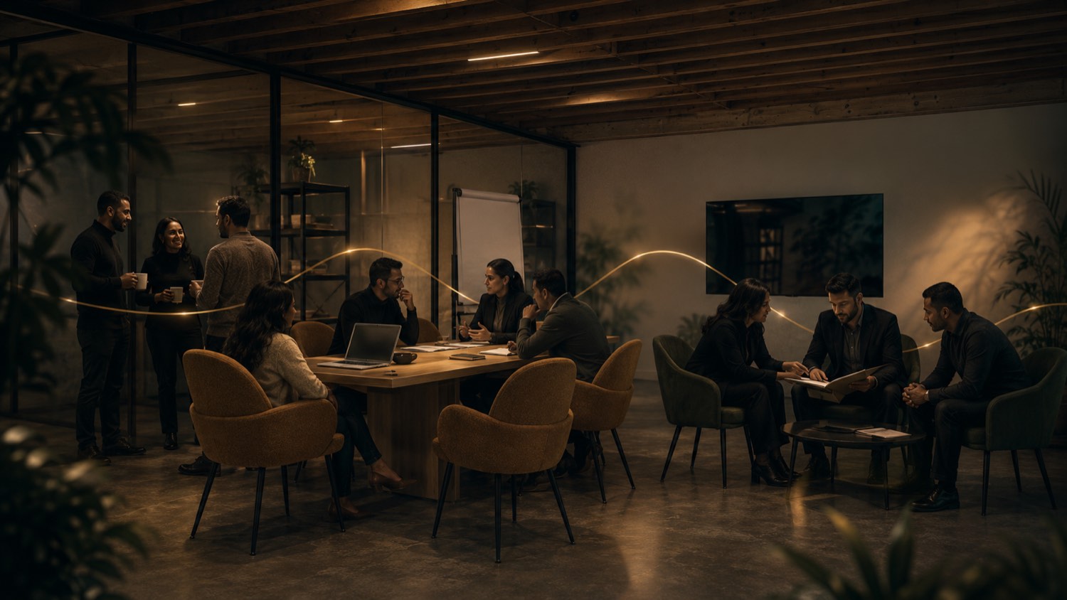 Les membres du Majliss en deal room